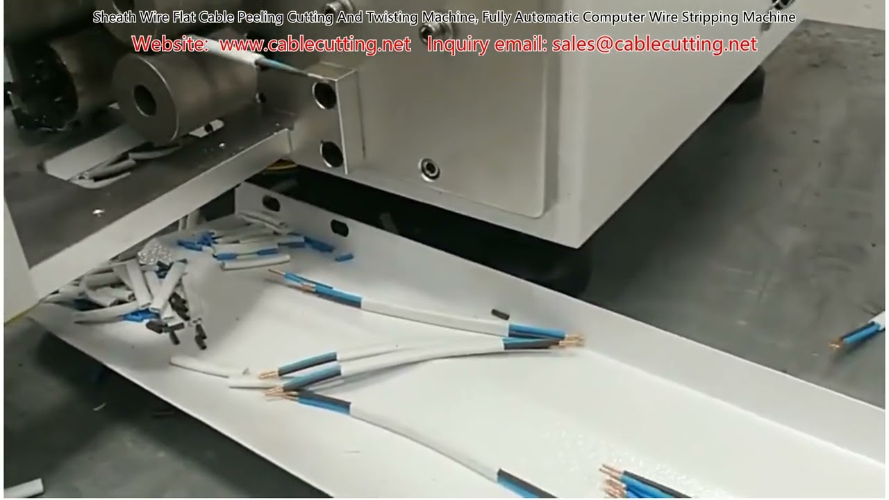Fully Automatic Sheath Wire Flat Cable Peeling Cutting and Twisting Machine