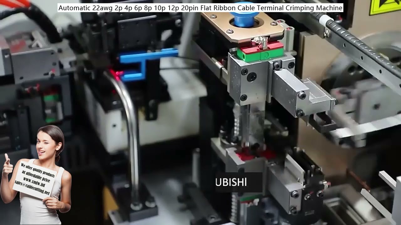Automatic 22-AWG 2-p 4-p 6-p 8-p 10-p 12-p 20-pin Flat Ribbon Cable Terminal Crimping Machine