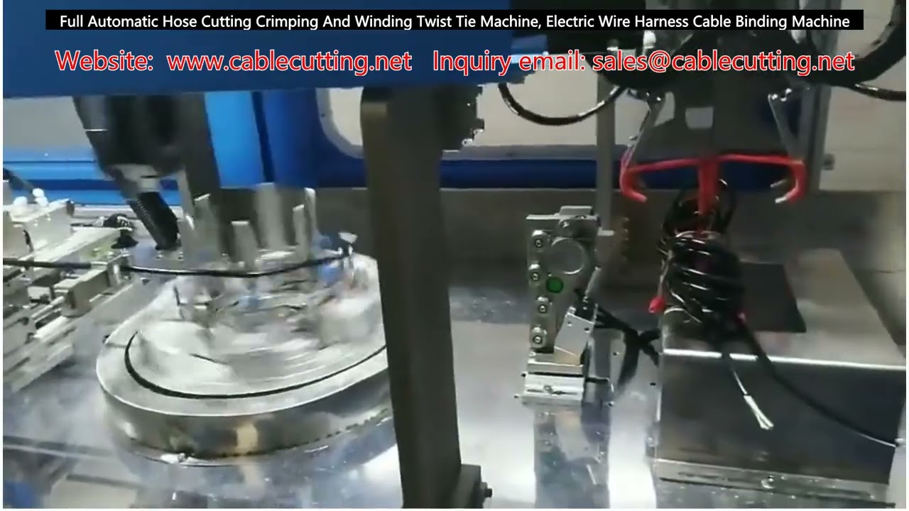 Full Automatic Hose Cutting Crimping and Winding Twist Tie Machine for Electric Wire Harness Cable