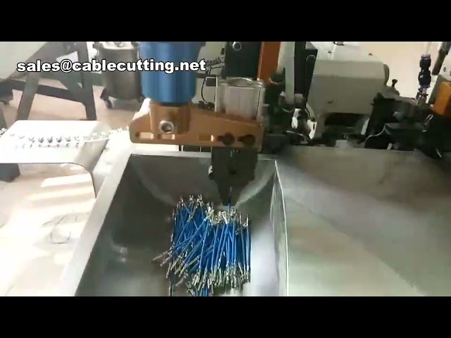 Double Heads Full Cable Wire Cutting Stripping Terminal Crimping Machine   Wire Terminal Crimping Ma