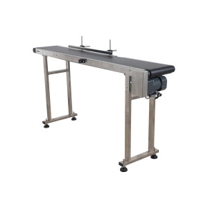 Adjustable Stainless Steel Conveyor Belt Table with Guard Rail